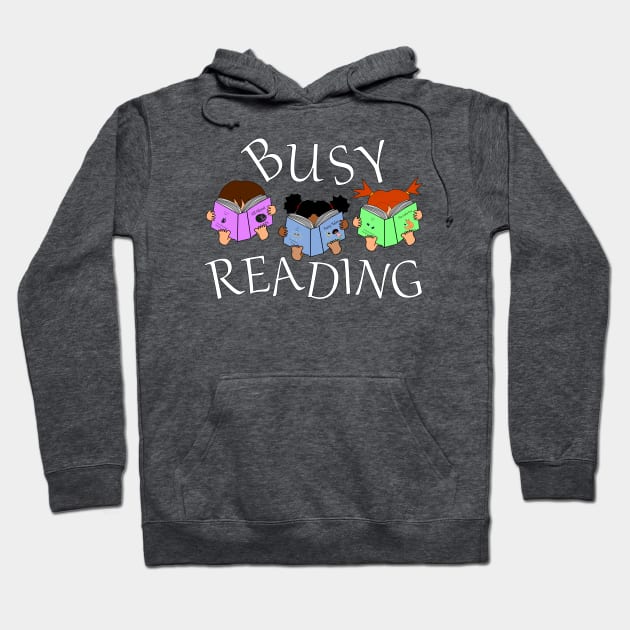 Busy Reading - cute reading girls - book nerds Hoodie by Nutmegfairy